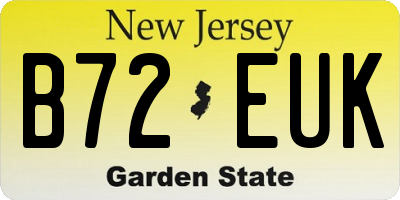 NJ license plate B72EUK