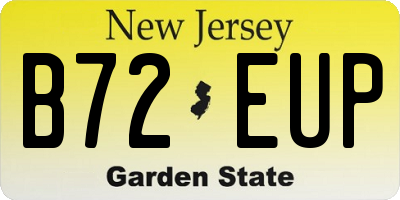 NJ license plate B72EUP
