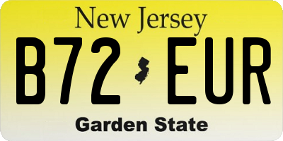 NJ license plate B72EUR