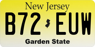 NJ license plate B72EUW