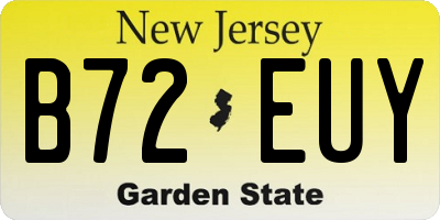 NJ license plate B72EUY