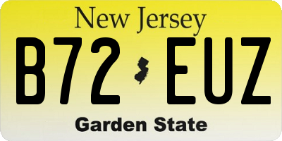 NJ license plate B72EUZ