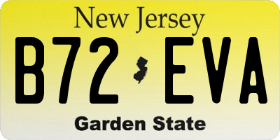 NJ license plate B72EVA
