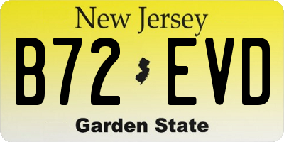 NJ license plate B72EVD
