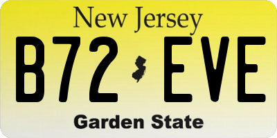 NJ license plate B72EVE