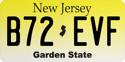NJ license plate B72EVF