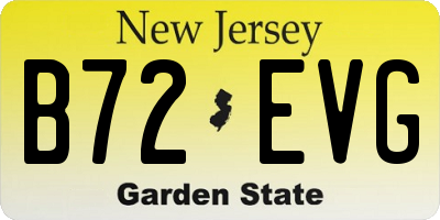 NJ license plate B72EVG