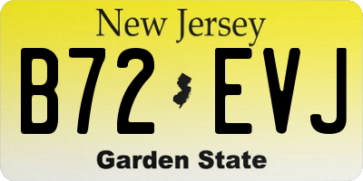 NJ license plate B72EVJ