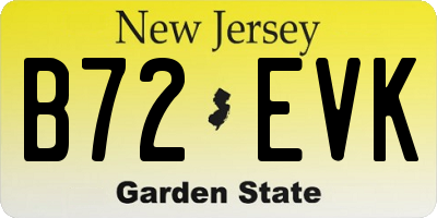 NJ license plate B72EVK