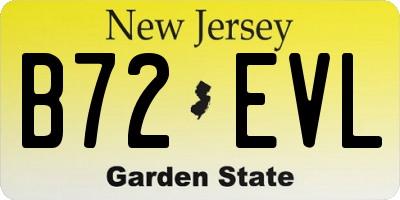 NJ license plate B72EVL