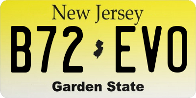 NJ license plate B72EVO