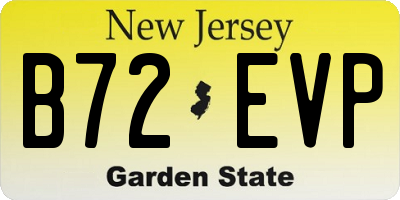NJ license plate B72EVP