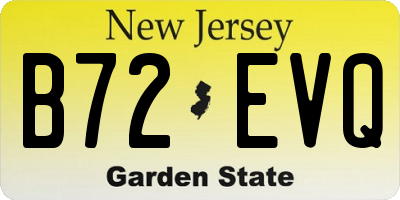 NJ license plate B72EVQ