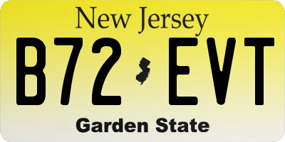 NJ license plate B72EVT