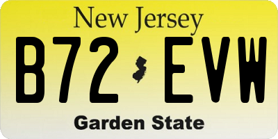 NJ license plate B72EVW