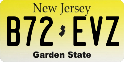 NJ license plate B72EVZ