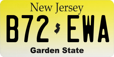 NJ license plate B72EWA
