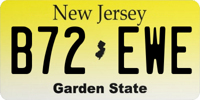 NJ license plate B72EWE