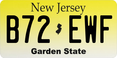 NJ license plate B72EWF