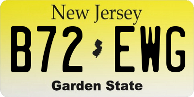 NJ license plate B72EWG