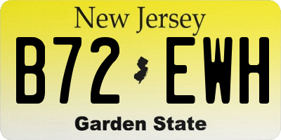 NJ license plate B72EWH