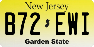 NJ license plate B72EWI