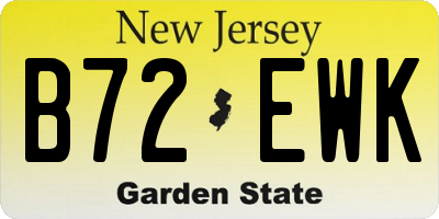 NJ license plate B72EWK