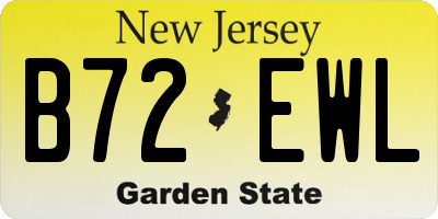 NJ license plate B72EWL