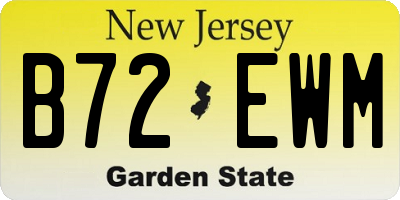 NJ license plate B72EWM