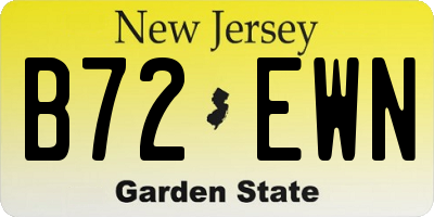 NJ license plate B72EWN