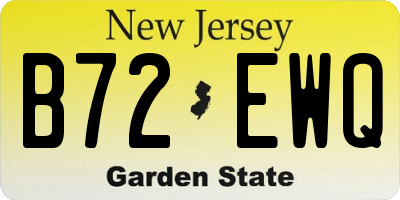 NJ license plate B72EWQ
