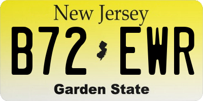 NJ license plate B72EWR