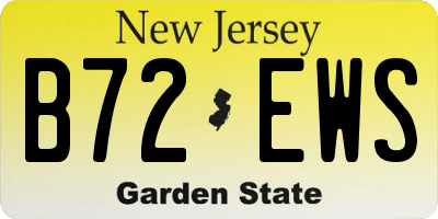 NJ license plate B72EWS