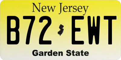NJ license plate B72EWT