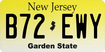NJ license plate B72EWY