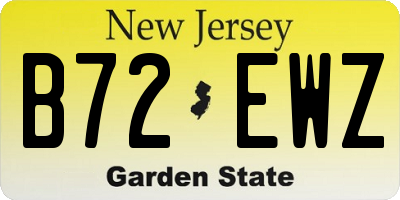 NJ license plate B72EWZ