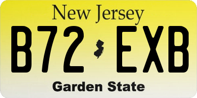 NJ license plate B72EXB