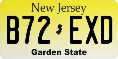 NJ license plate B72EXD