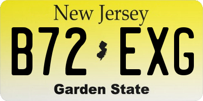 NJ license plate B72EXG