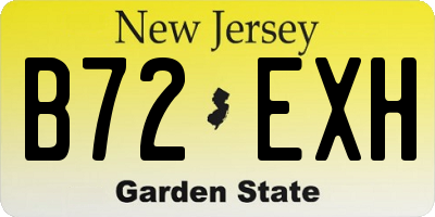 NJ license plate B72EXH