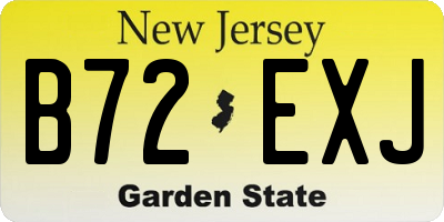 NJ license plate B72EXJ