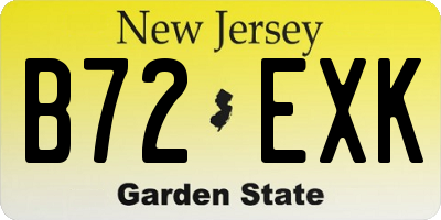 NJ license plate B72EXK