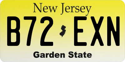 NJ license plate B72EXN