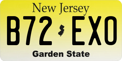 NJ license plate B72EXO