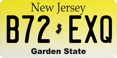 NJ license plate B72EXQ