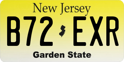 NJ license plate B72EXR
