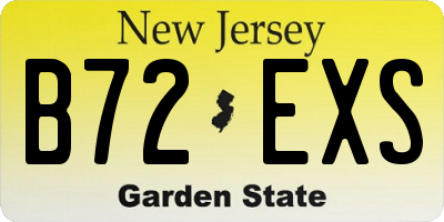 NJ license plate B72EXS