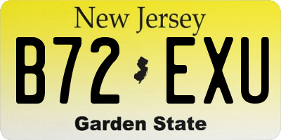 NJ license plate B72EXU