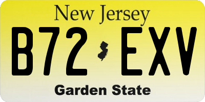 NJ license plate B72EXV
