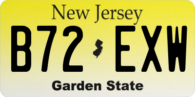 NJ license plate B72EXW